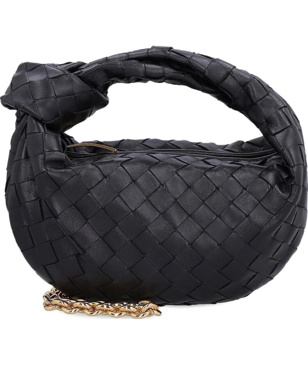 BOTTEGA VENETA Черная кожаная сумка с короткими ручками, фото 1