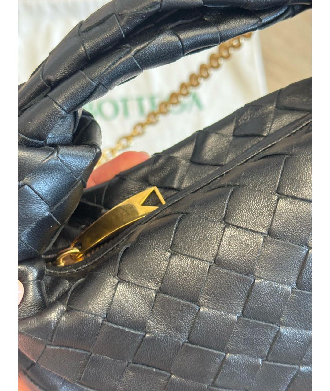 BOTTEGA VENETA Черная кожаная сумка с короткими ручками, фото 5