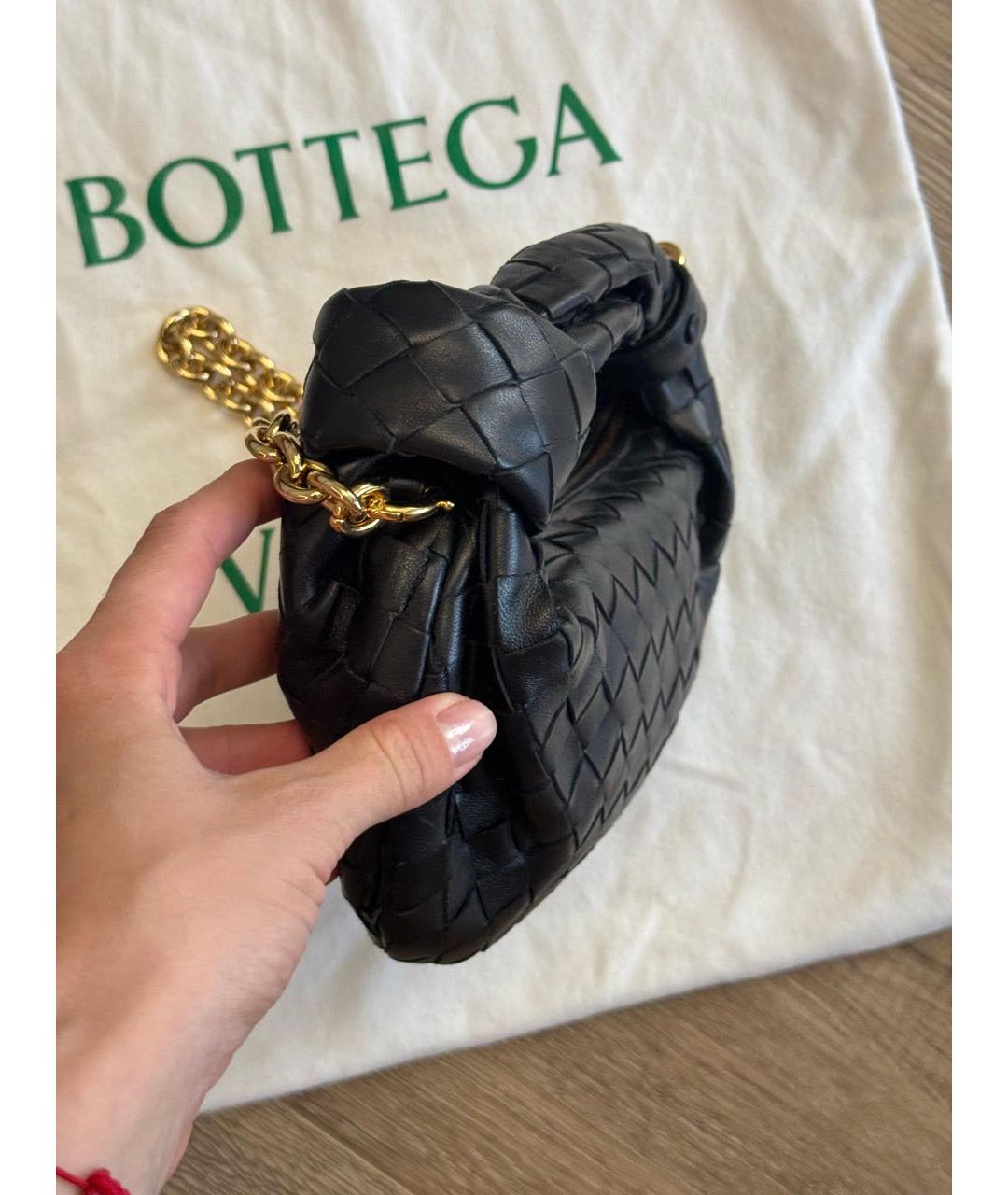 BOTTEGA VENETA Черная кожаная сумка с короткими ручками, фото 4
