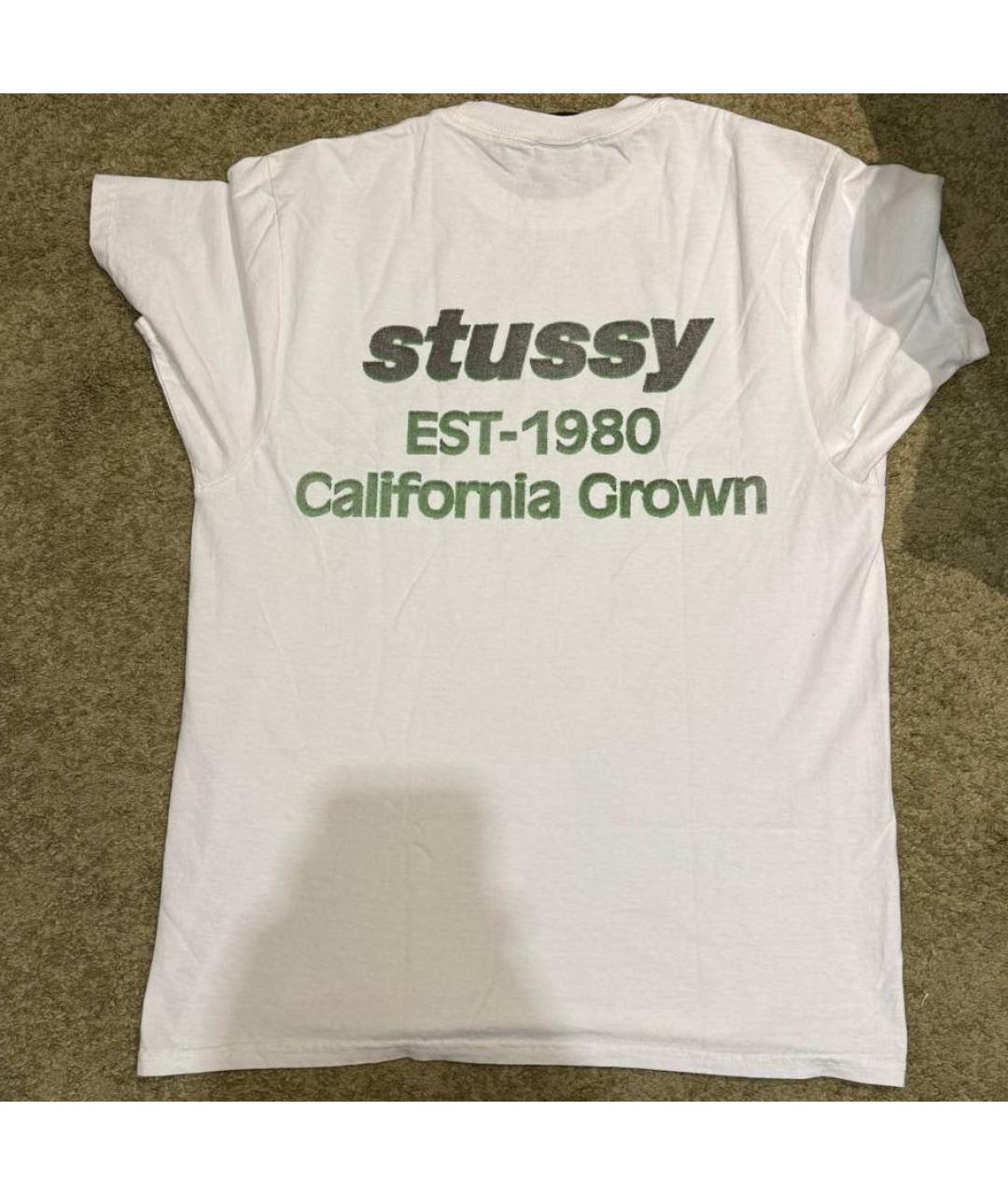STUSSY Белая хлопковая футболка, фото 4