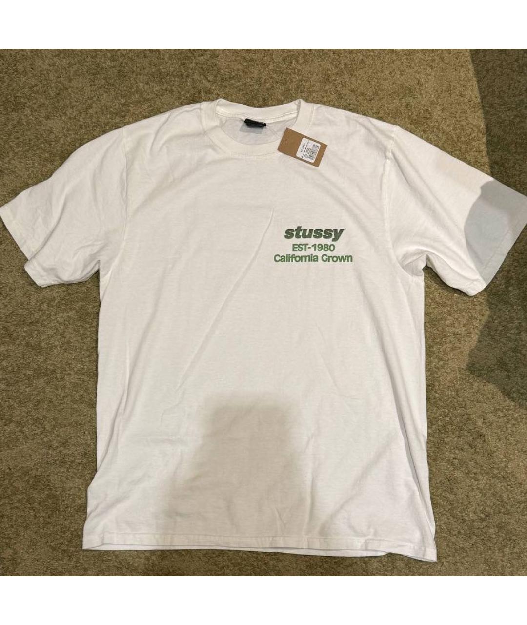 STUSSY Белая хлопковая футболка, фото 3