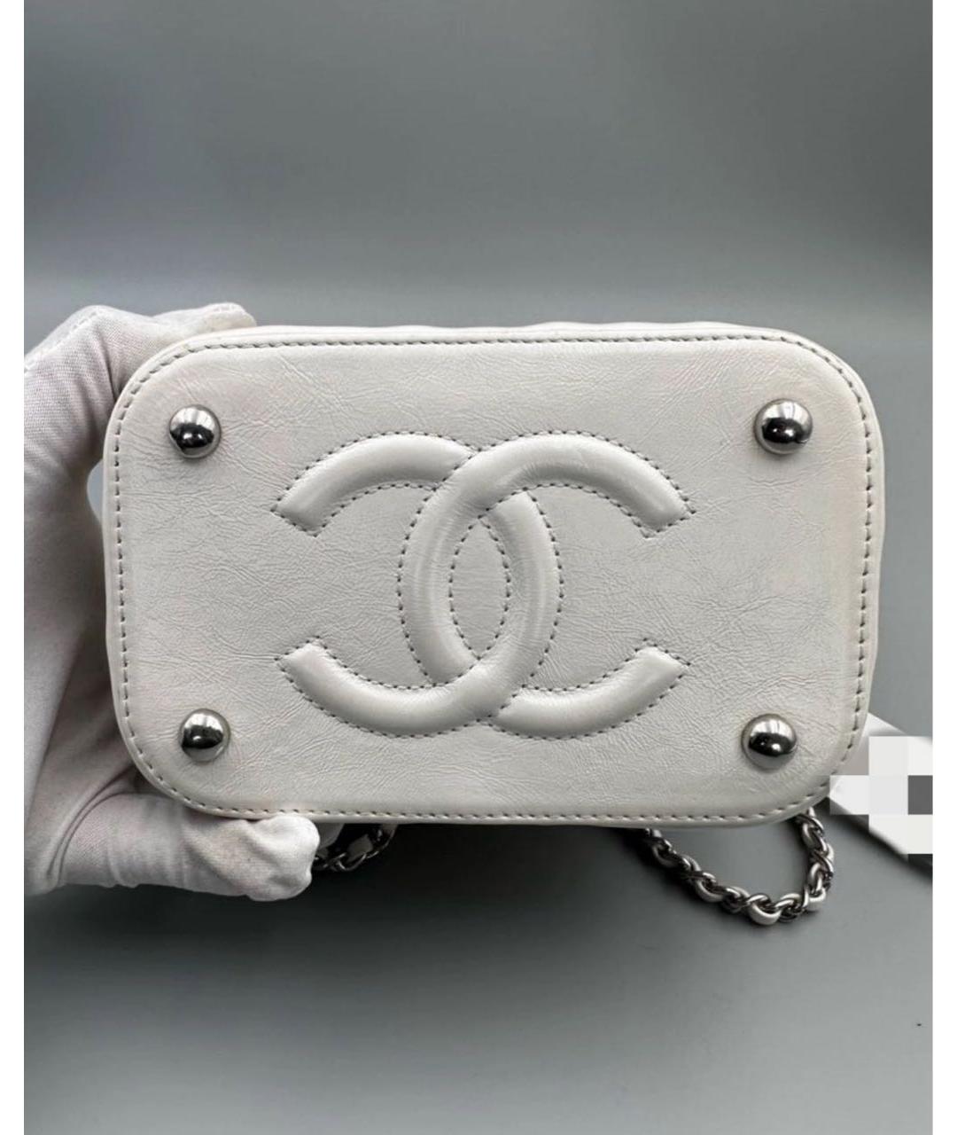 CHANEL Белая пелетеная сумка с короткими ручками, фото 6