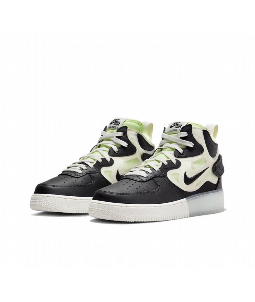 NIKE Черные кожаные высокие кроссовки / кеды, фото 2