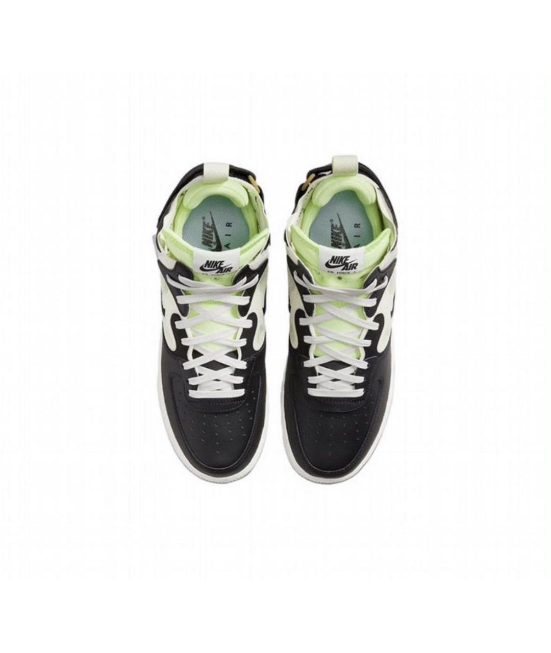 NIKE Черные кожаные высокие кроссовки / кеды, фото 3