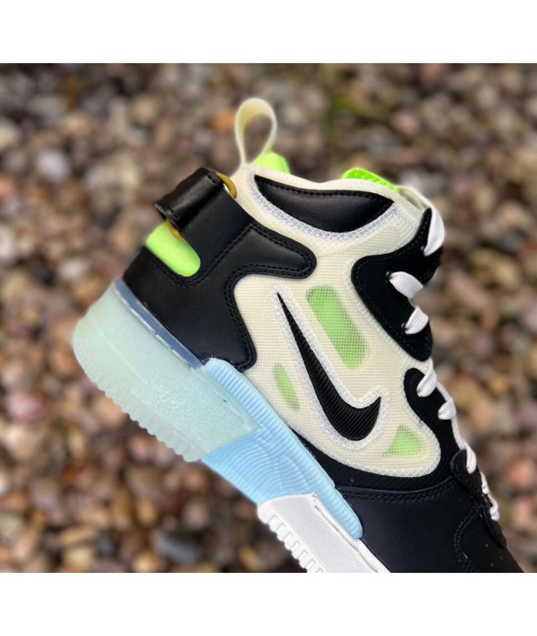 NIKE Черные кожаные высокие кроссовки / кеды, фото 6