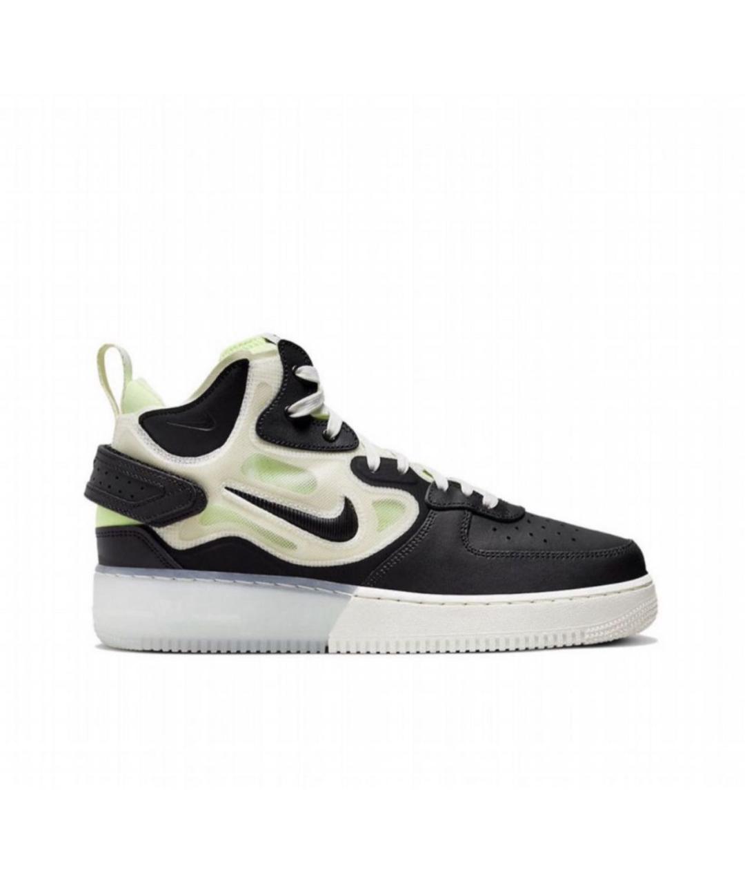 NIKE Черные кожаные высокие кроссовки / кеды, фото 1