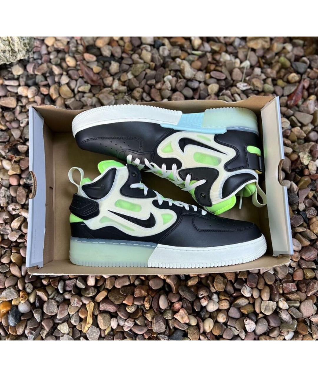NIKE Черные кожаные высокие кроссовки / кеды, фото 8