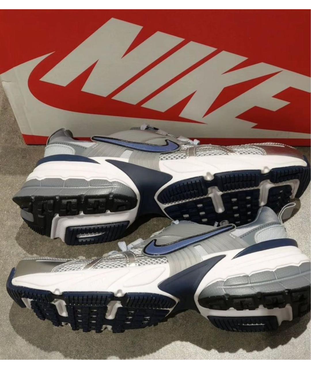 NIKE Серебряные текстильные низкие кроссовки / кеды, фото 7