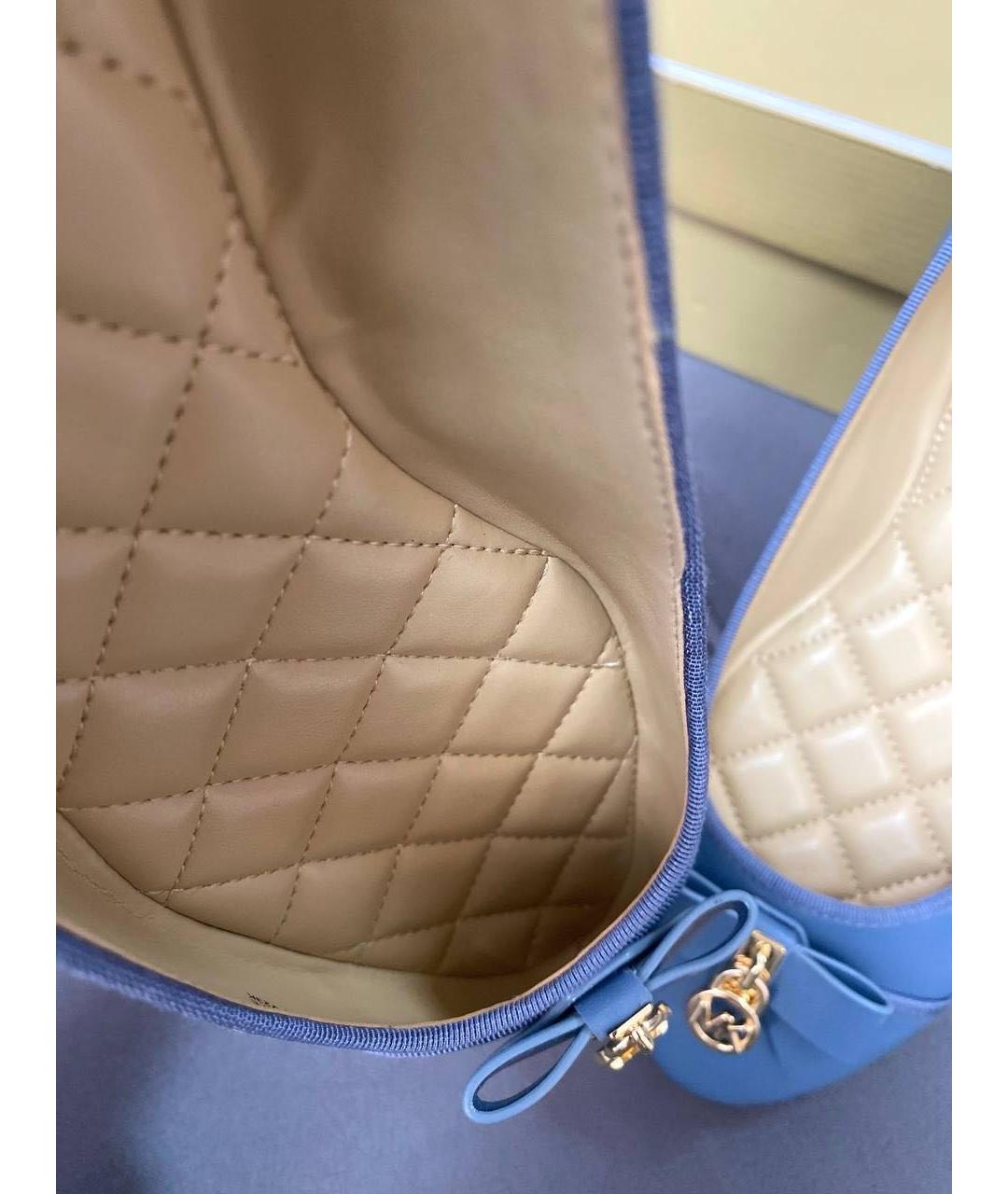 MICHAEL KORS Голубые балетки из искусственной кожи, фото 4