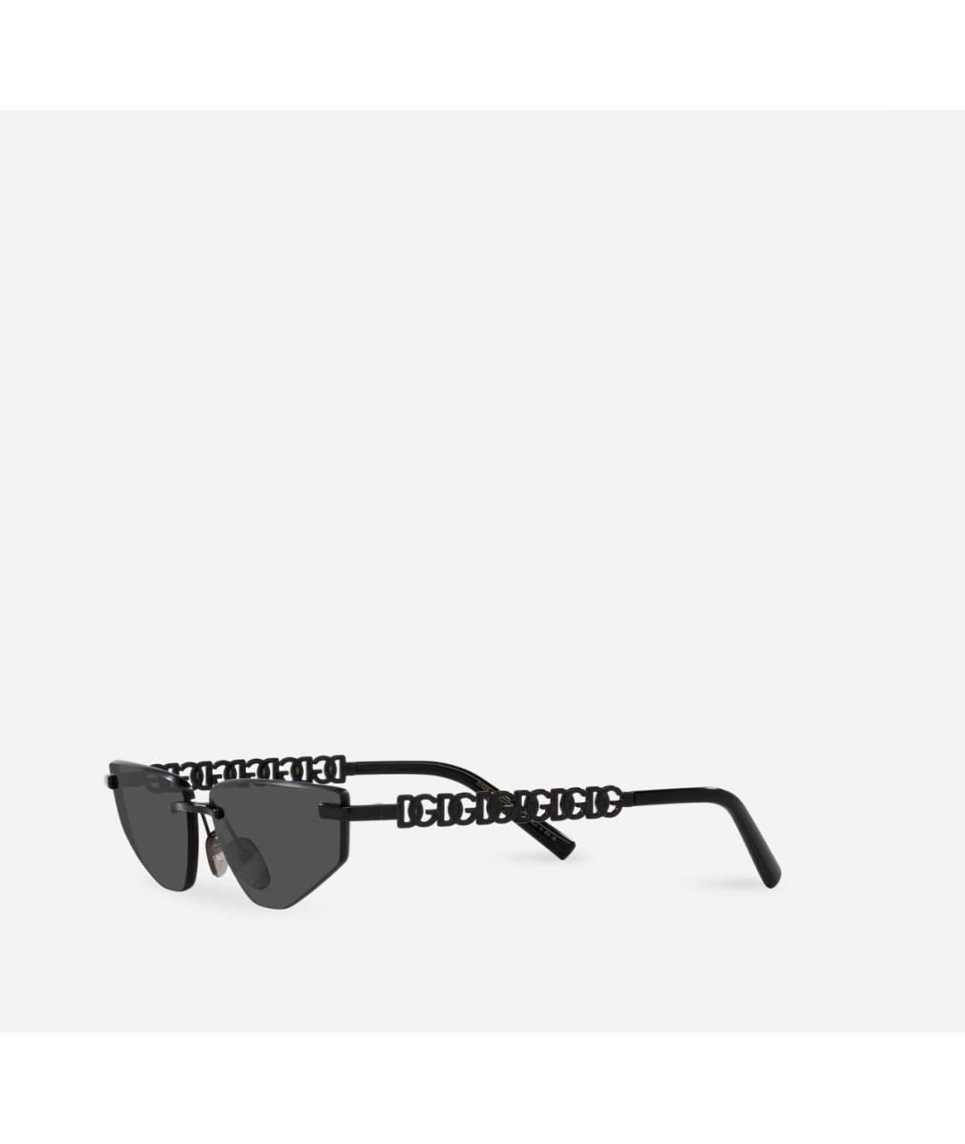 DOLCE&GABBANA Черные металлические солнцезащитные очки, фото 4