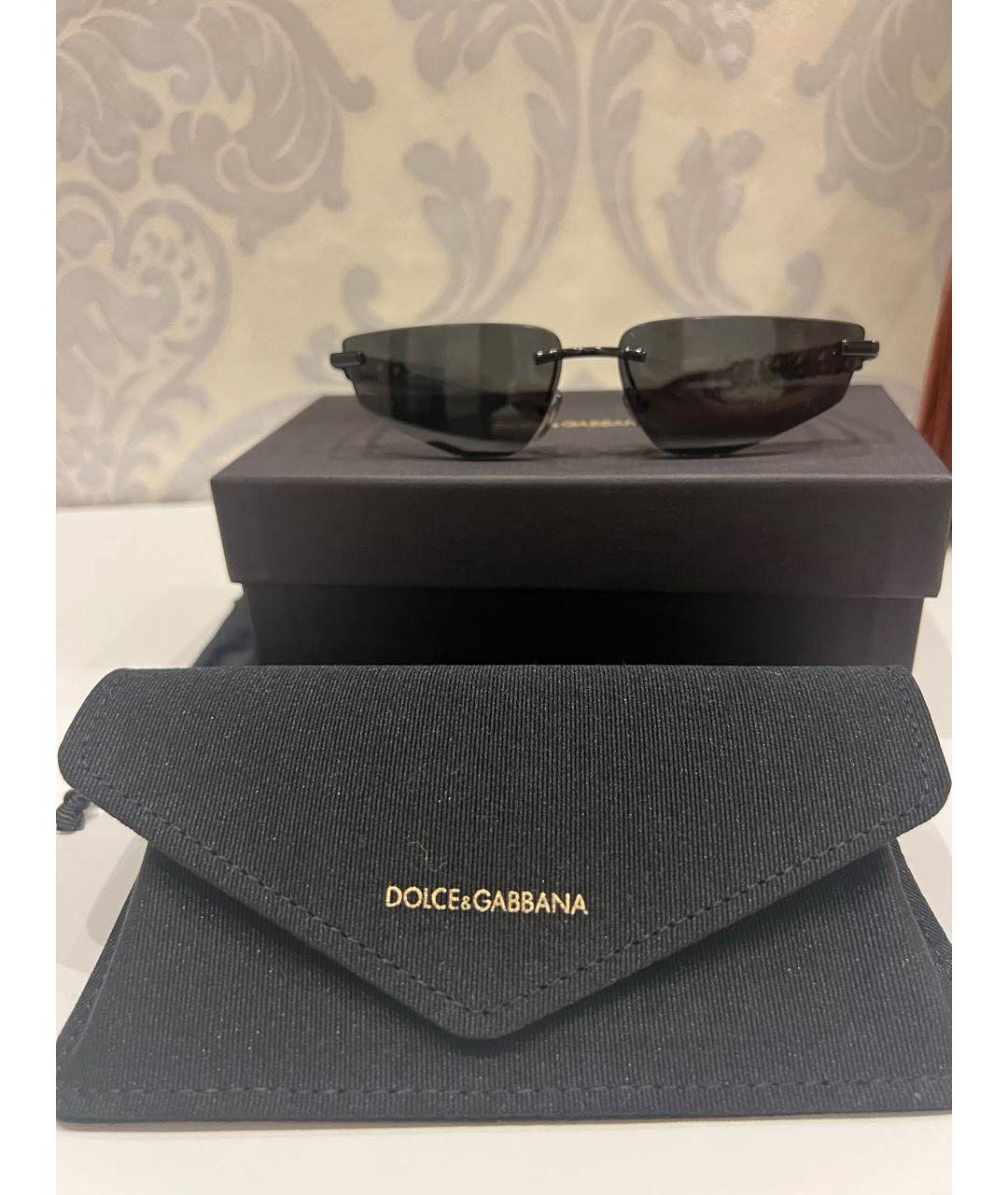 DOLCE&GABBANA Черные металлические солнцезащитные очки, фото 5