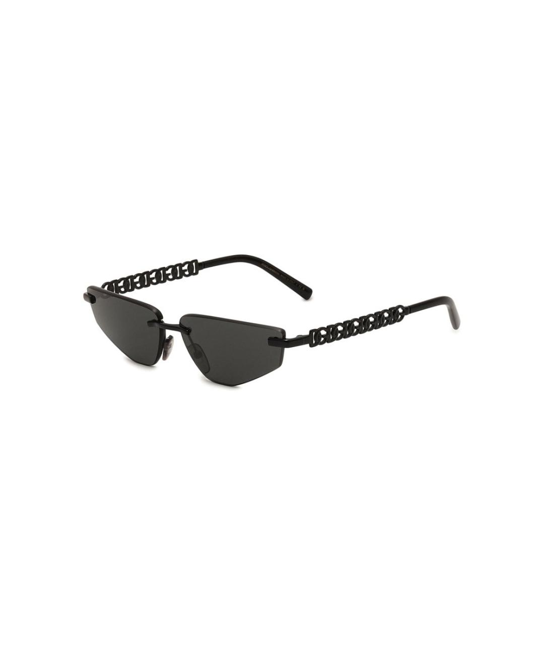 DOLCE&GABBANA Черные металлические солнцезащитные очки, фото 1