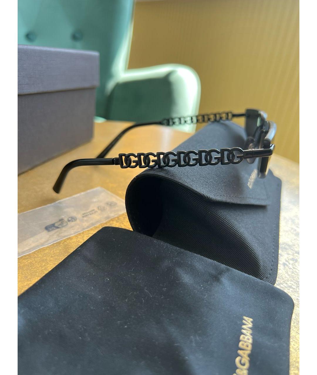 DOLCE&GABBANA Черные металлические солнцезащитные очки, фото 8