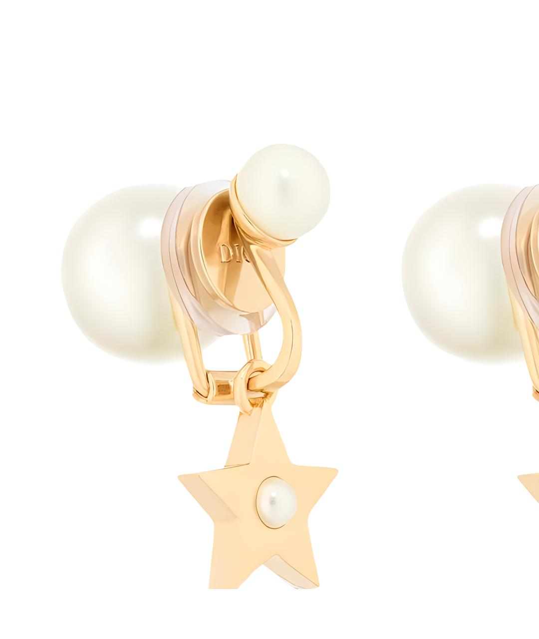 CHRISTIAN DIOR Золотые металлические серьги, фото 3