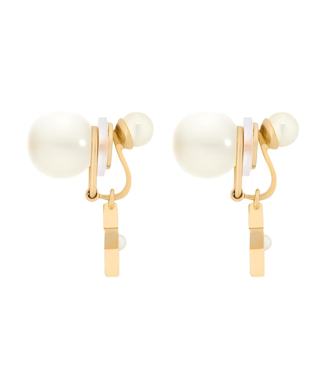 CHRISTIAN DIOR Золотые металлические серьги, фото 2