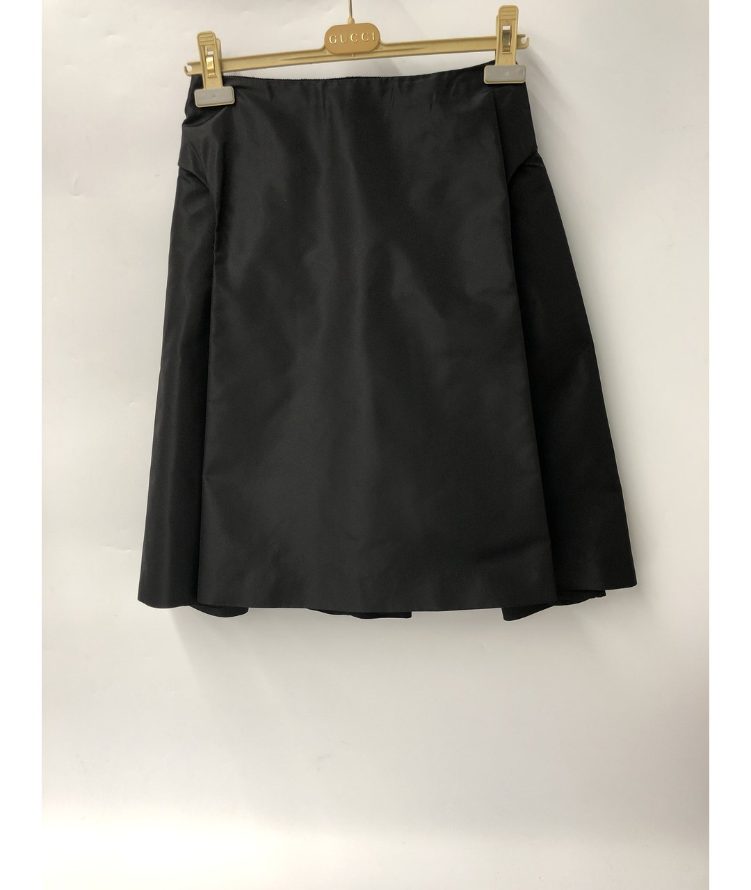 PRADA Черная шелковая юбка миди, фото 6