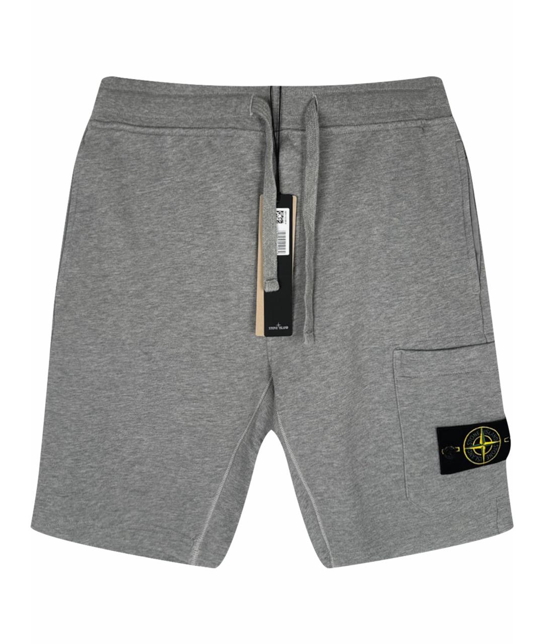 STONE ISLAND Серые хлопковые шорты, фото 1