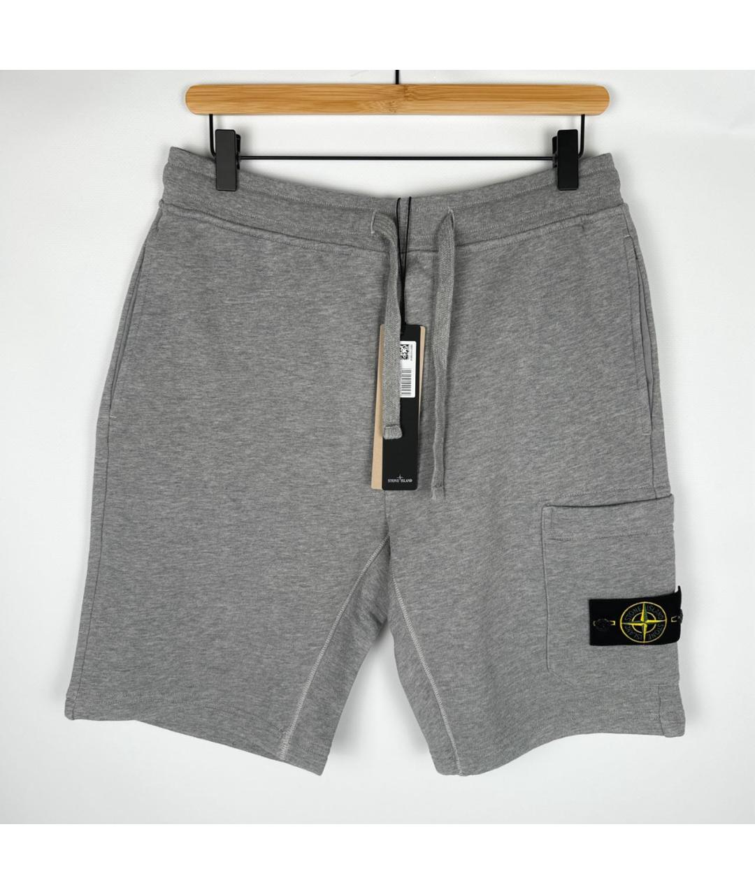 STONE ISLAND Серые хлопковые шорты, фото 7