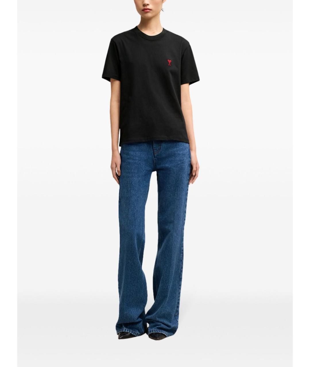 Ami Paris Черная хлопковая футболка, фото 2