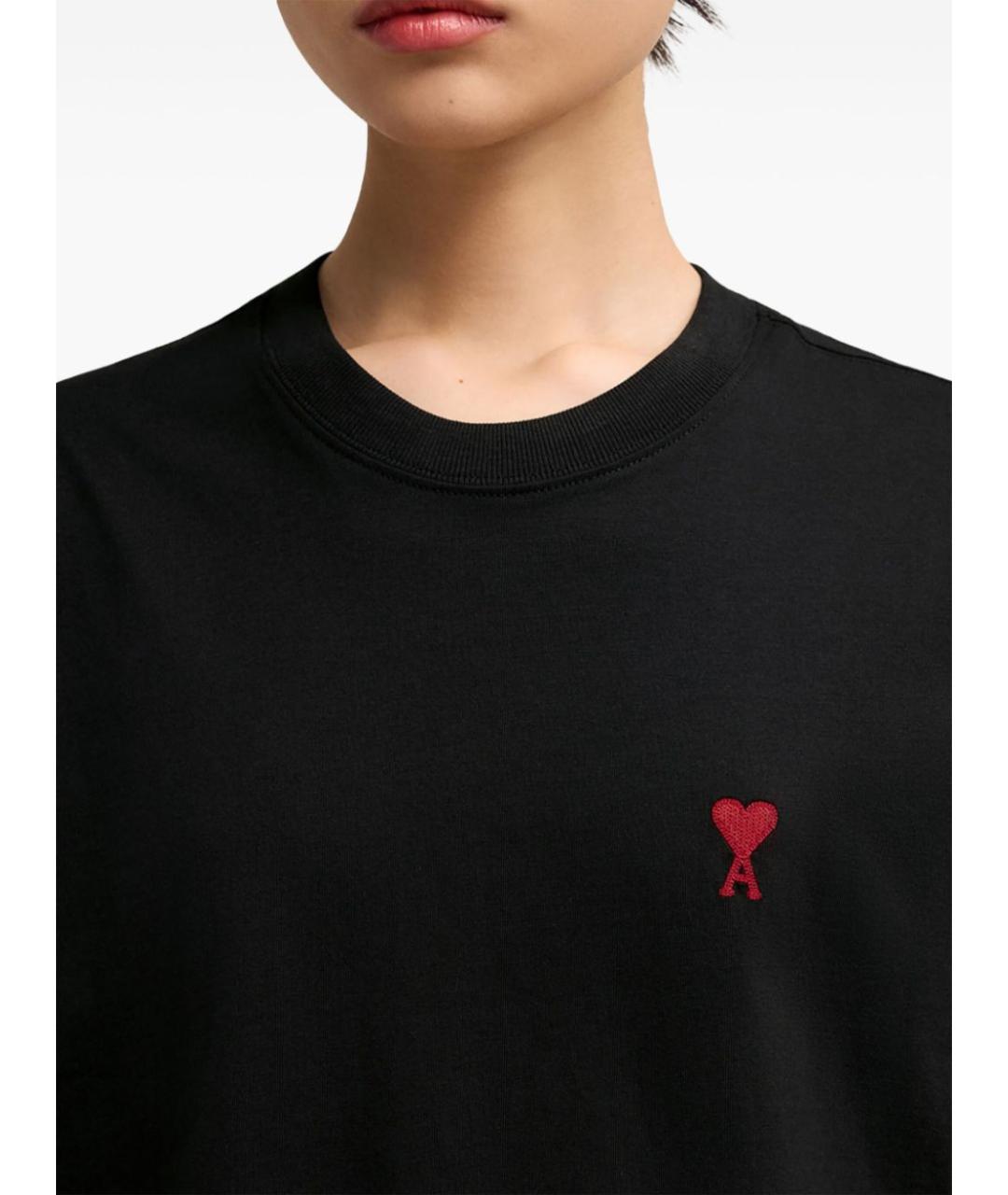 Ami Paris Черная хлопковая футболка, фото 4