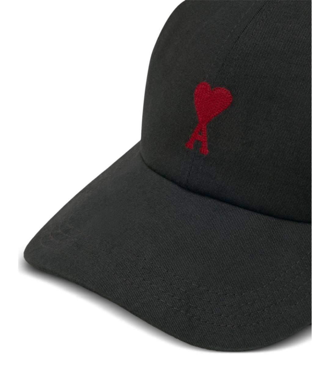 Ami Paris Черная хлопковая кепка, фото 3