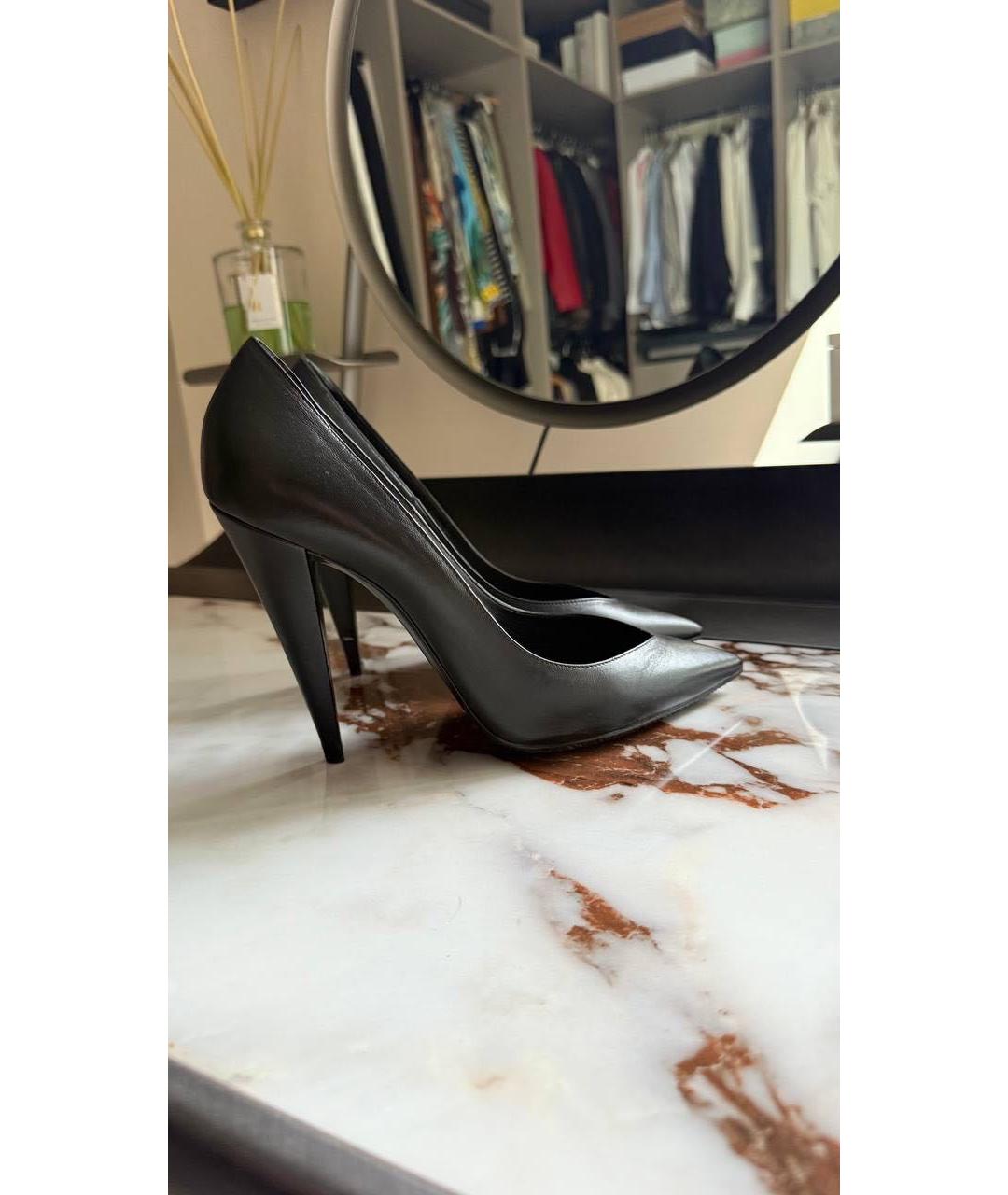 SAINT LAURENT Черные кожаные туфли, фото 6