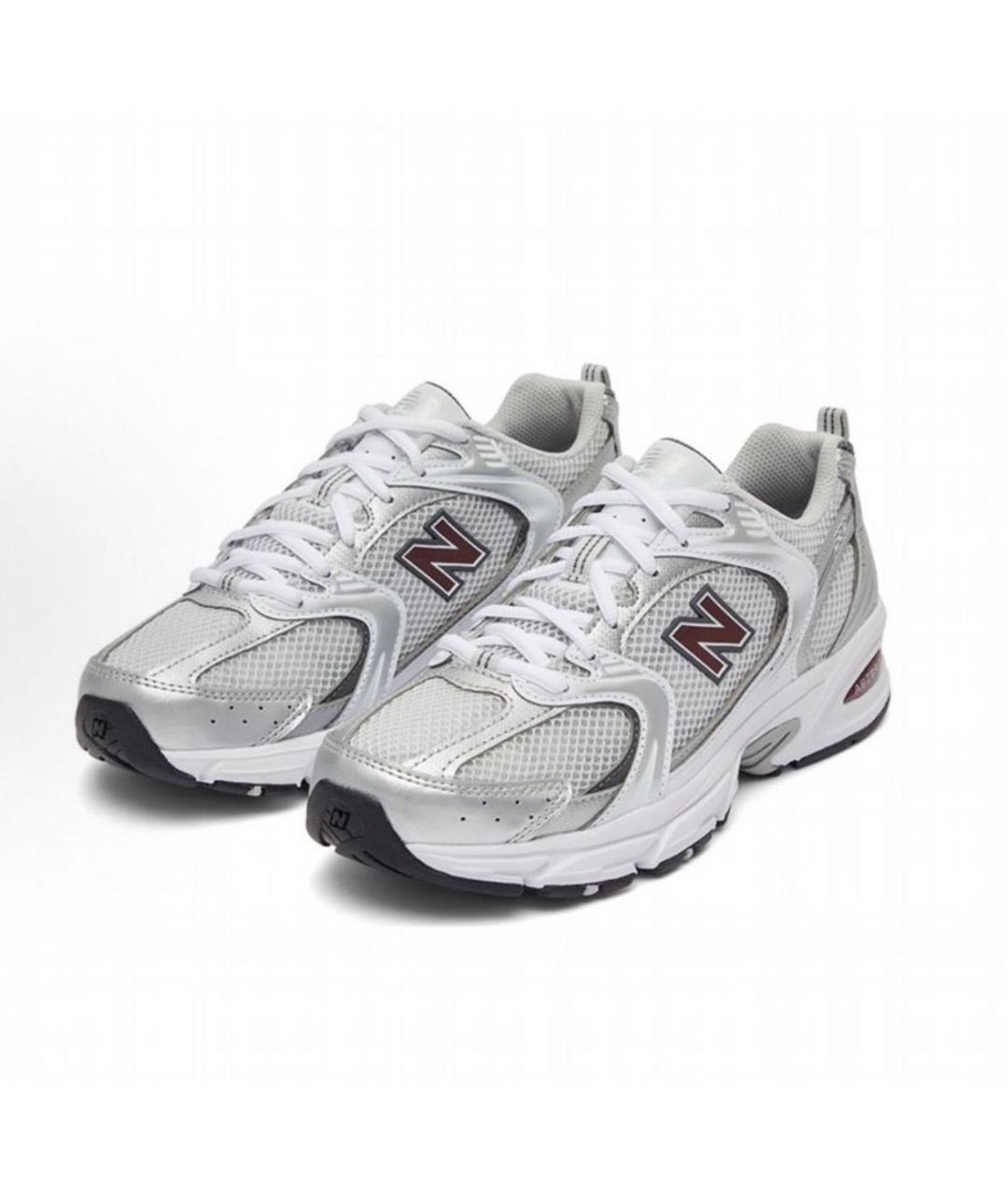NEW BALANCE Серебряные текстильные низкие кроссовки / кеды, фото 2