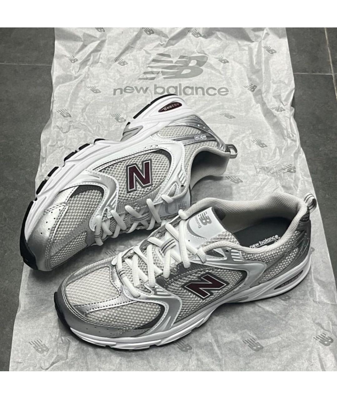 NEW BALANCE Серебряные текстильные низкие кроссовки / кеды, фото 6