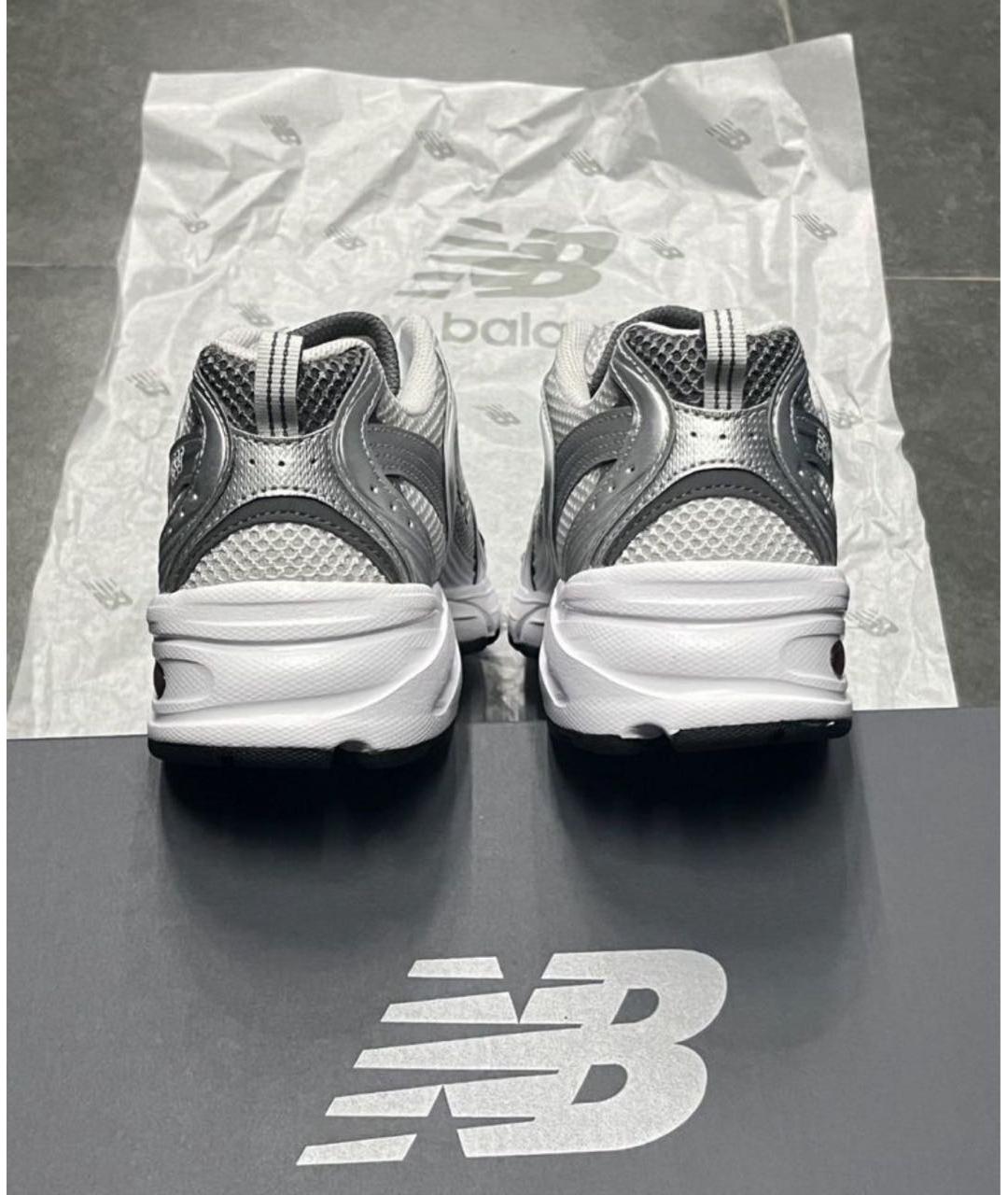 NEW BALANCE Серебряные текстильные низкие кроссовки / кеды, фото 8
