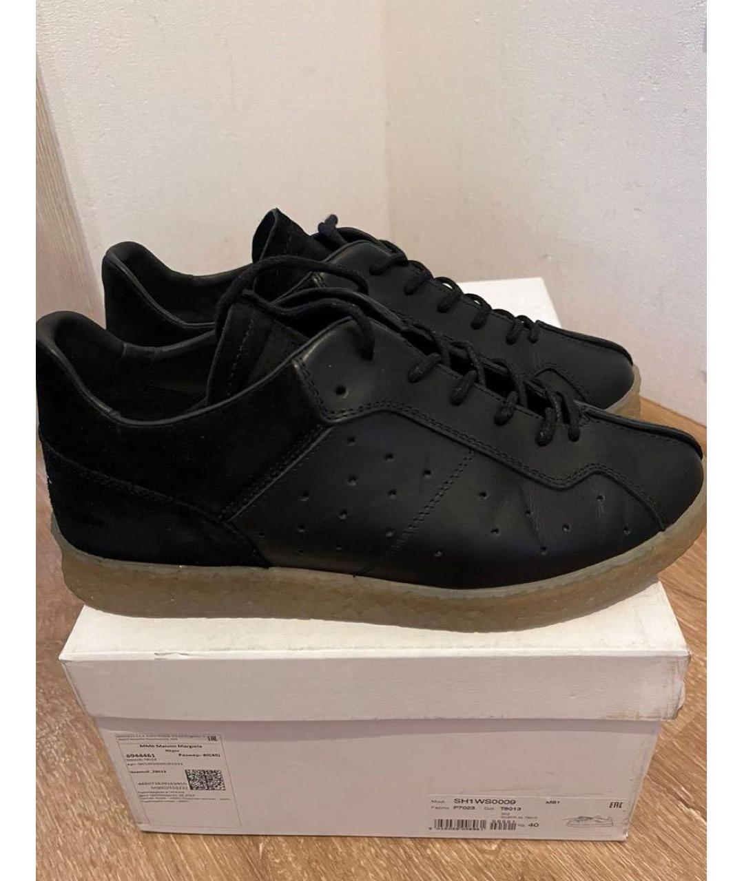 MM6 MAISON MARGIELA Черные кожаные кеды, фото 6