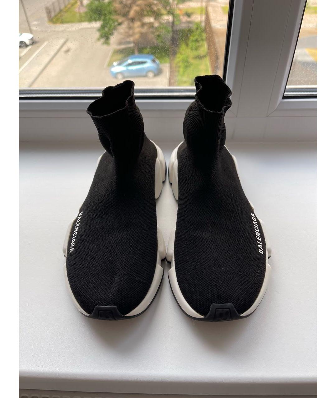 BALENCIAGA Черные текстильные кеды, фото 2