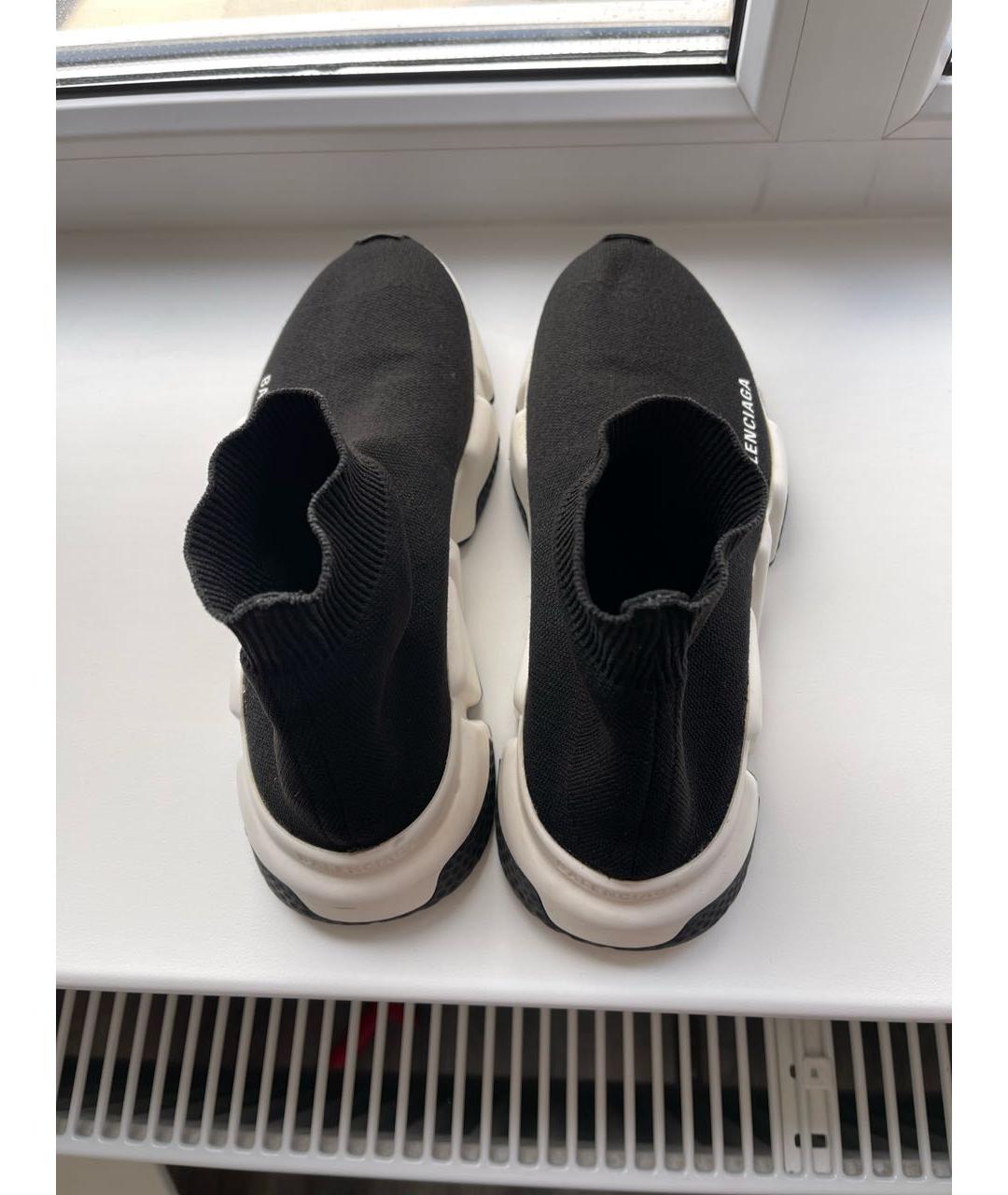BALENCIAGA Черные текстильные кеды, фото 3