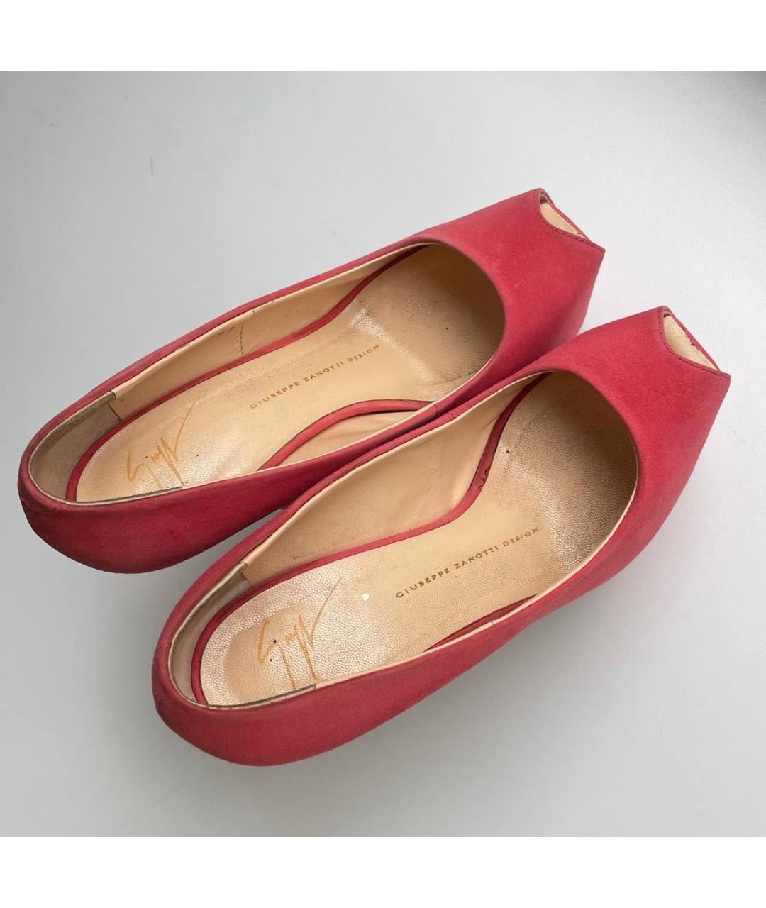 GIUSEPPE ZANOTTI DESIGN Коралловые замшевые туфли, фото 6