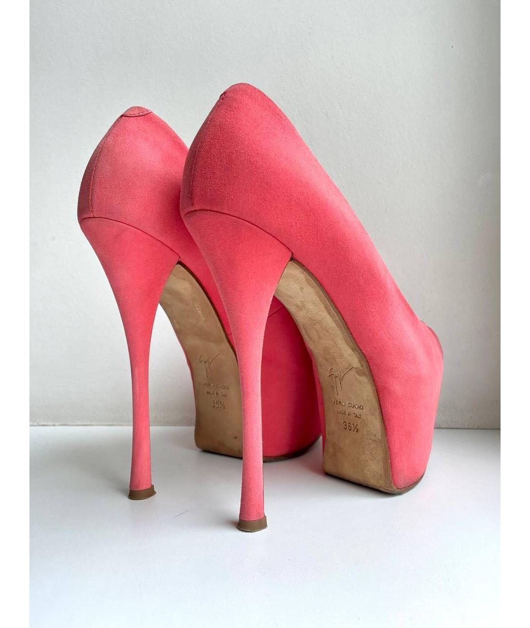 GIUSEPPE ZANOTTI DESIGN Коралловые замшевые туфли, фото 4