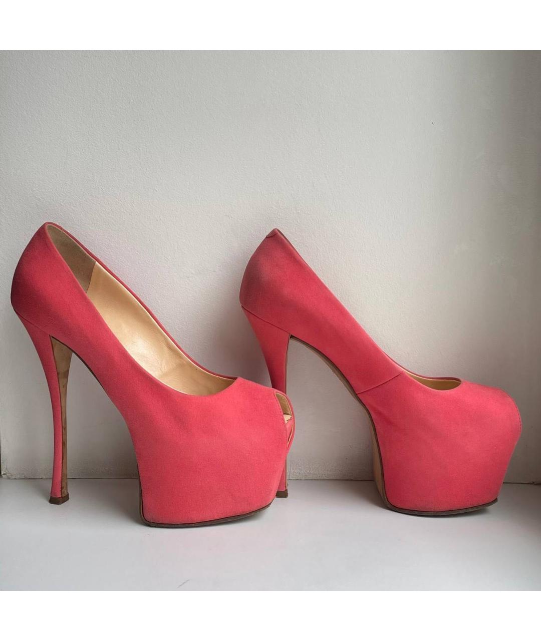 GIUSEPPE ZANOTTI DESIGN Коралловые замшевые туфли, фото 8