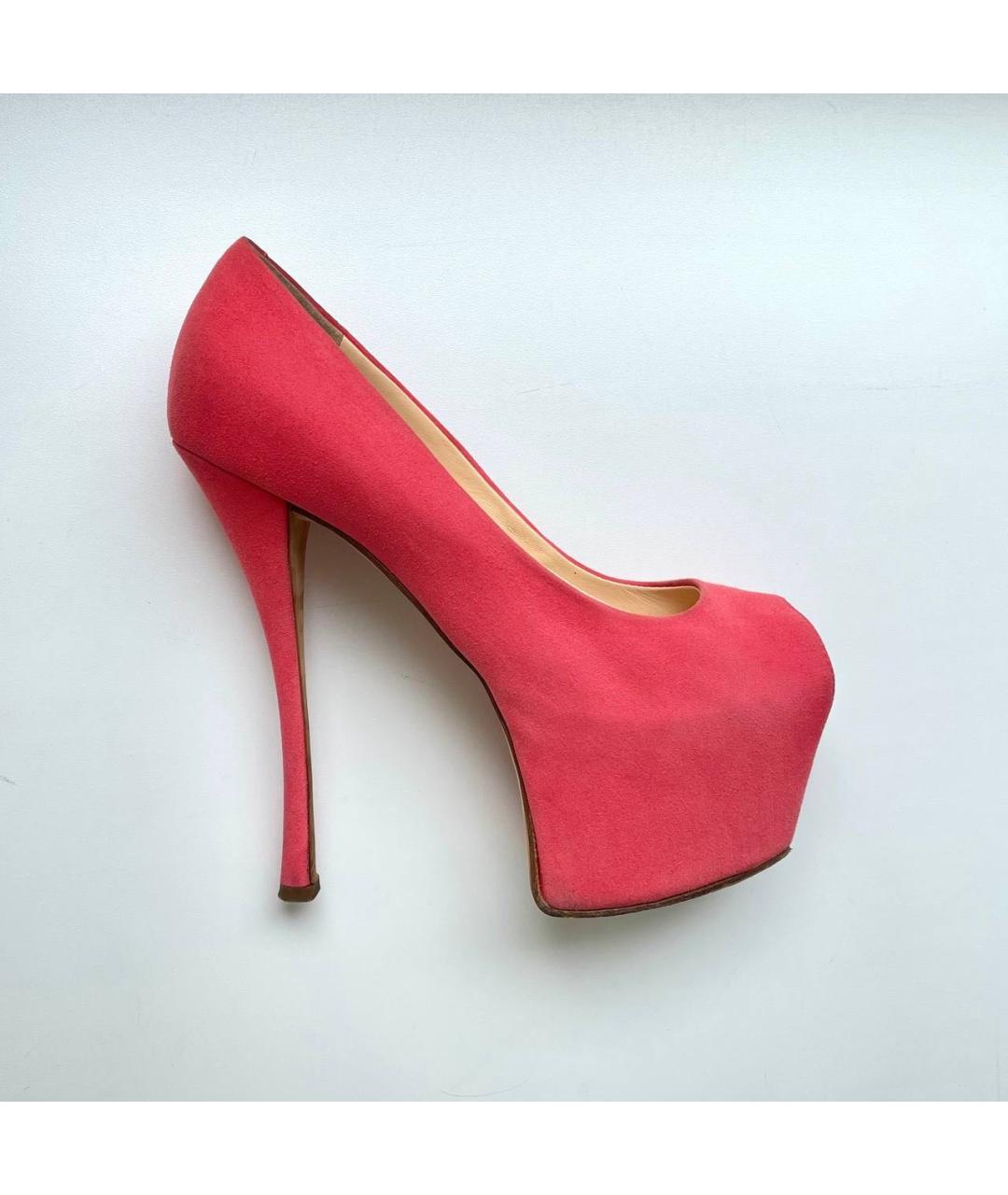 GIUSEPPE ZANOTTI DESIGN Коралловые замшевые туфли, фото 9