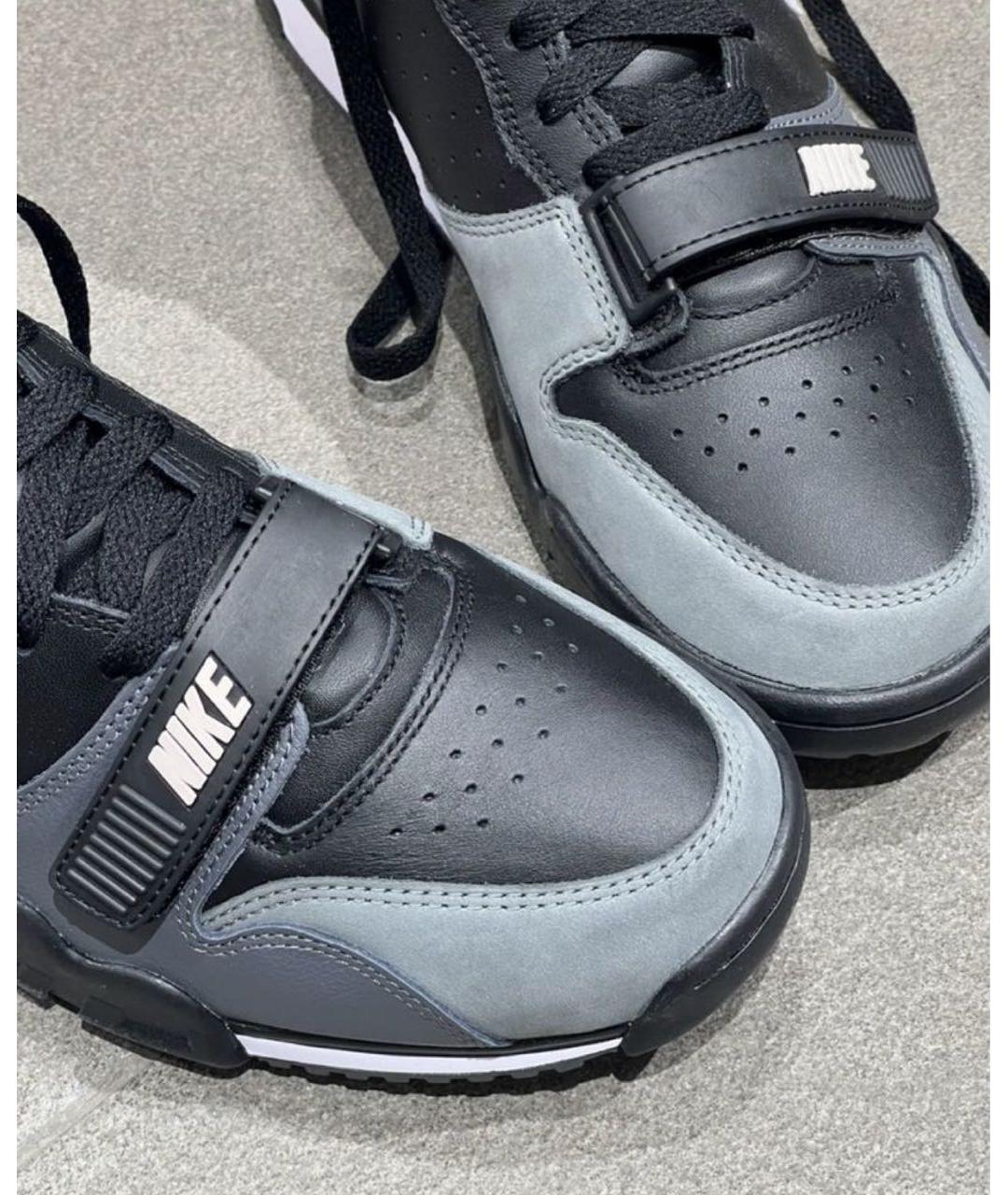 NIKE Черные кожаные высокие кроссовки / кеды, фото 5