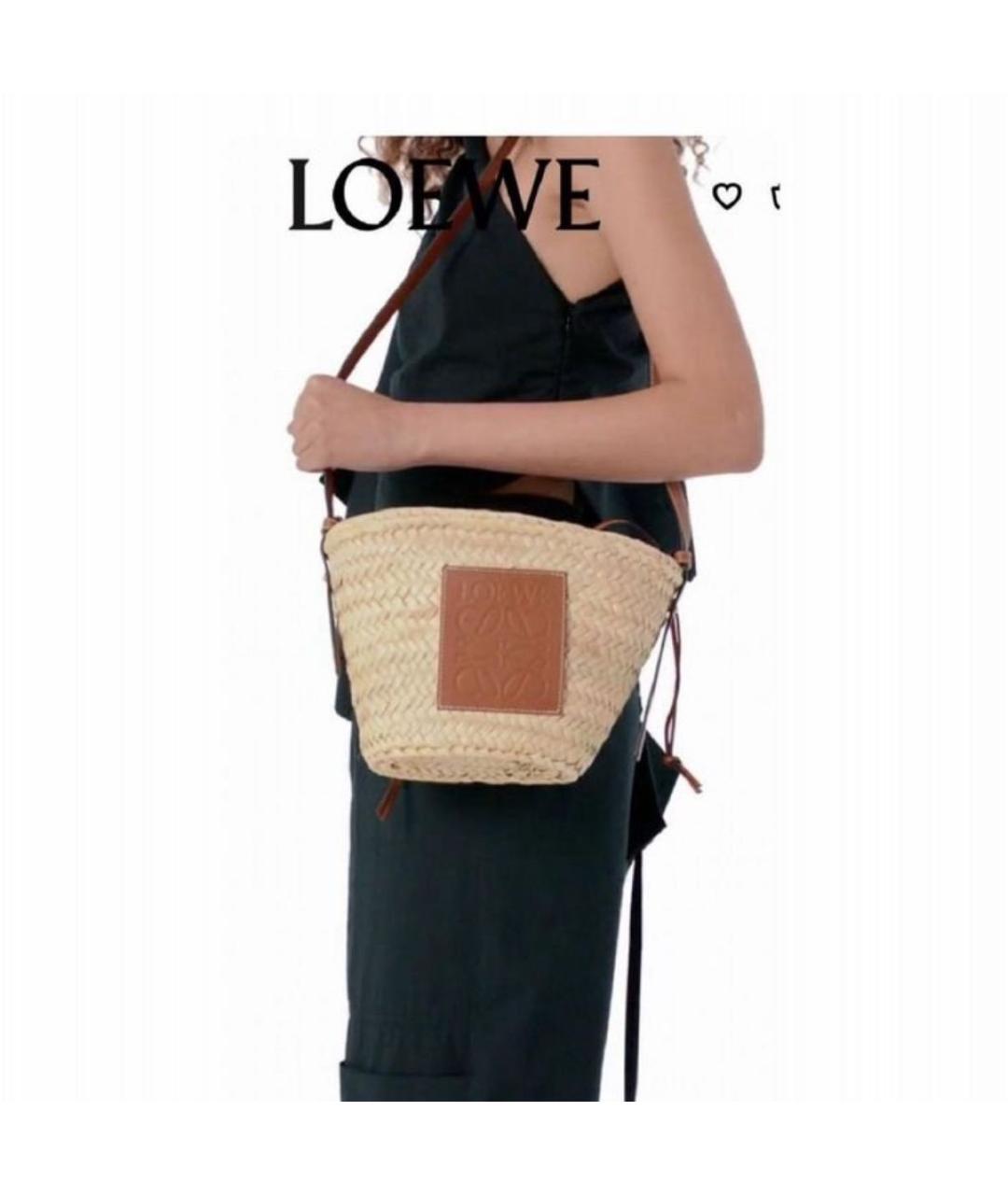 LOEWE Бежевая пляжная сумка, фото 2