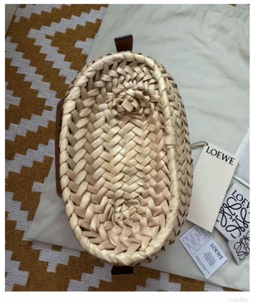 LOEWE Бежевая пляжная сумка, фото 4