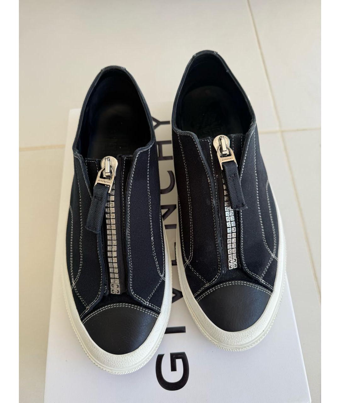 GIVENCHY Черные текстильные низкие кроссовки / кеды, фото 2