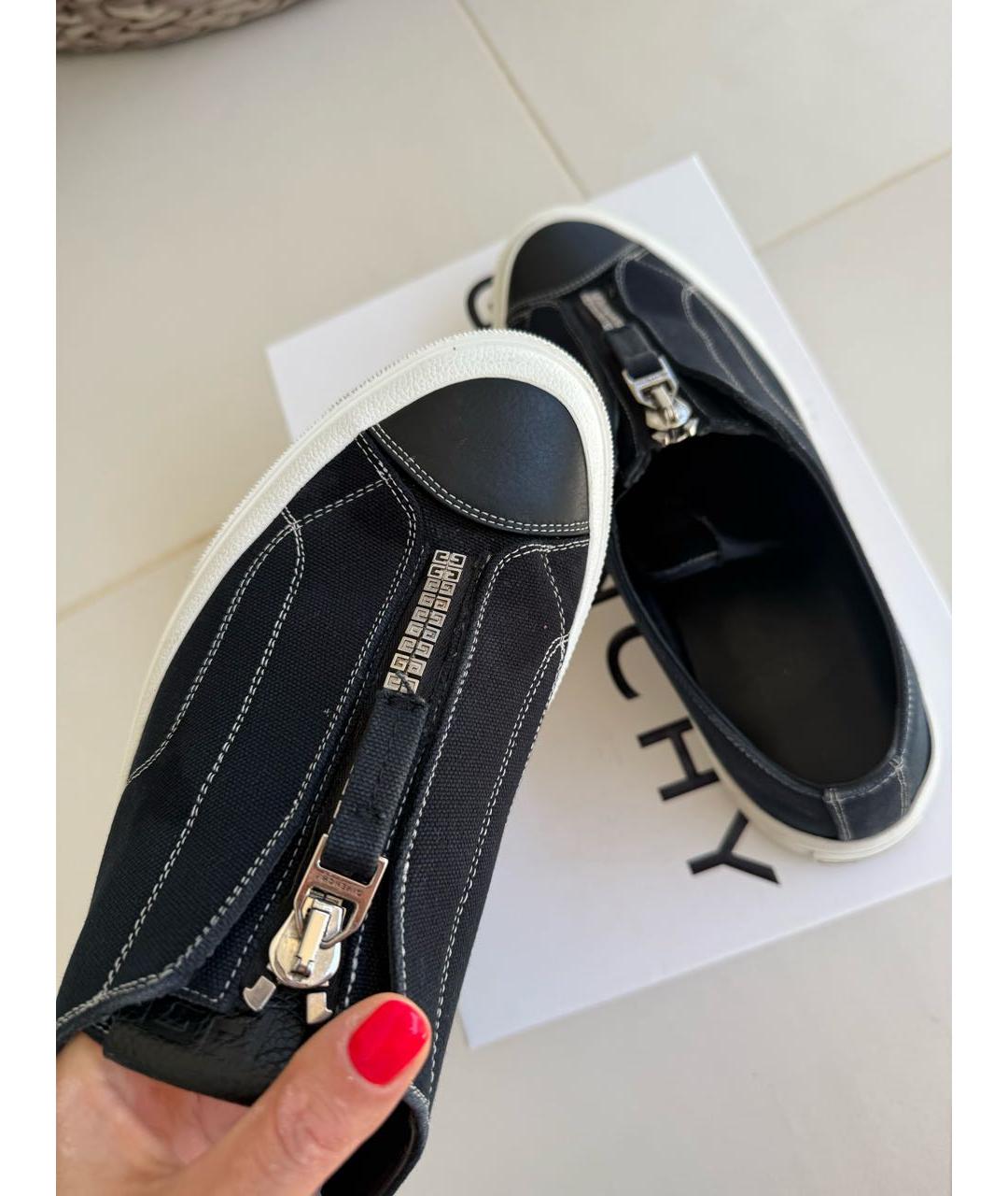GIVENCHY Черные текстильные низкие кроссовки / кеды, фото 4