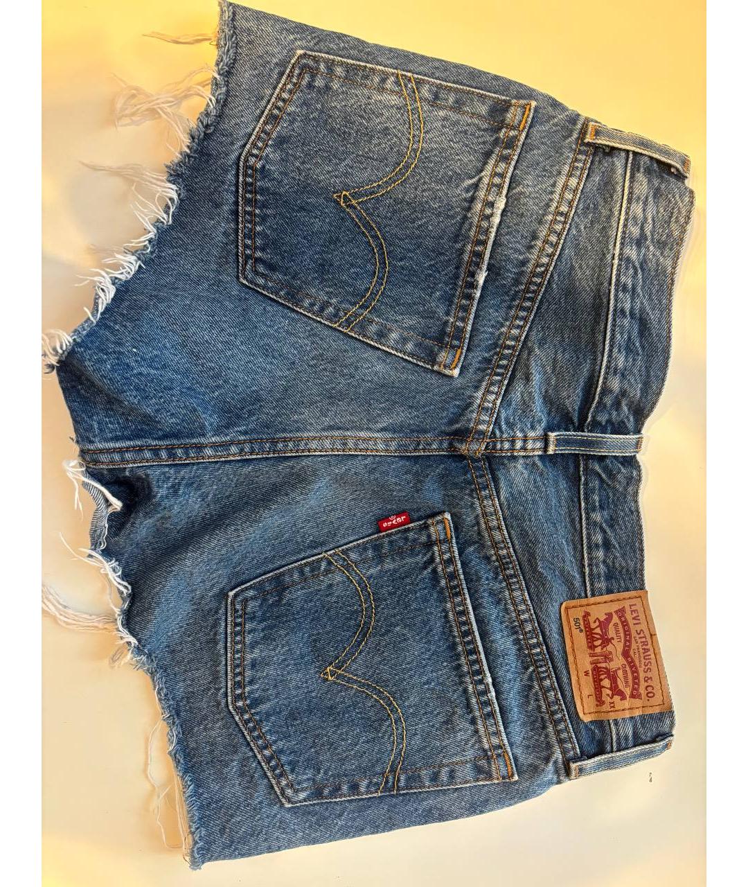 LEVI'S Голубые хлопковые шорты, фото 2