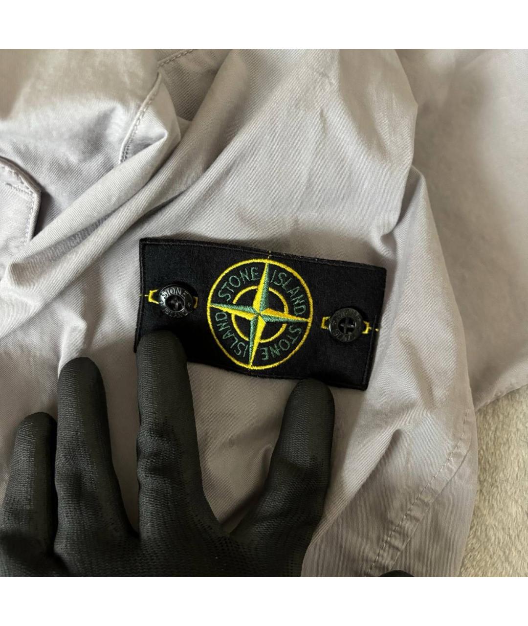 STONE ISLAND Серая хлопковая куртка, фото 4