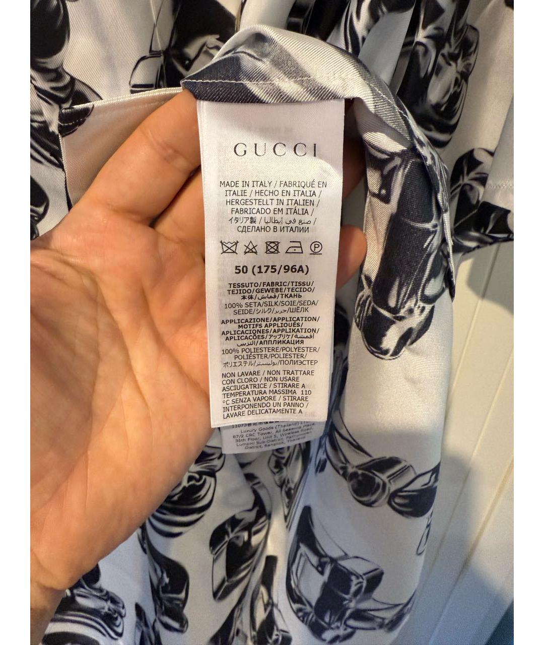 GUCCI Белая шелковая кэжуал рубашка, фото 4