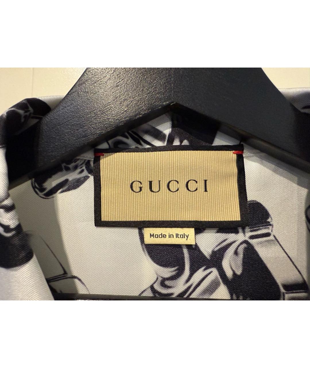 GUCCI Белая шелковая кэжуал рубашка, фото 2