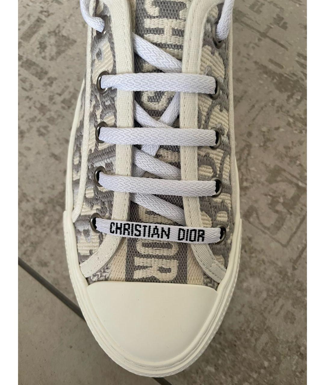 CHRISTIAN DIOR Серые текстильные кеды, фото 3