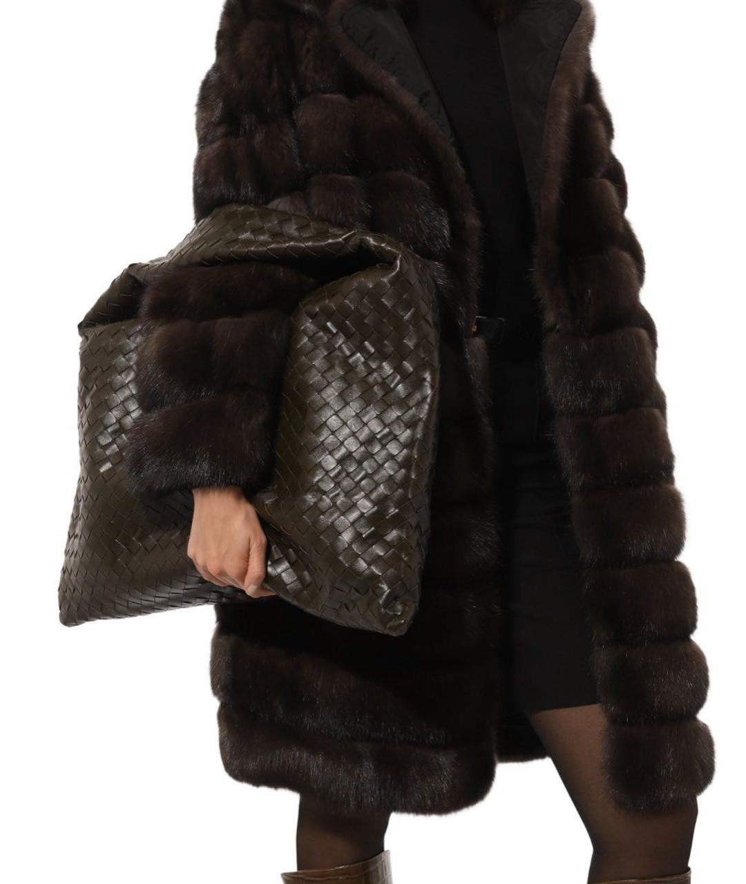 BOTTEGA VENETA Хаки кожаная сумка тоут, фото 8