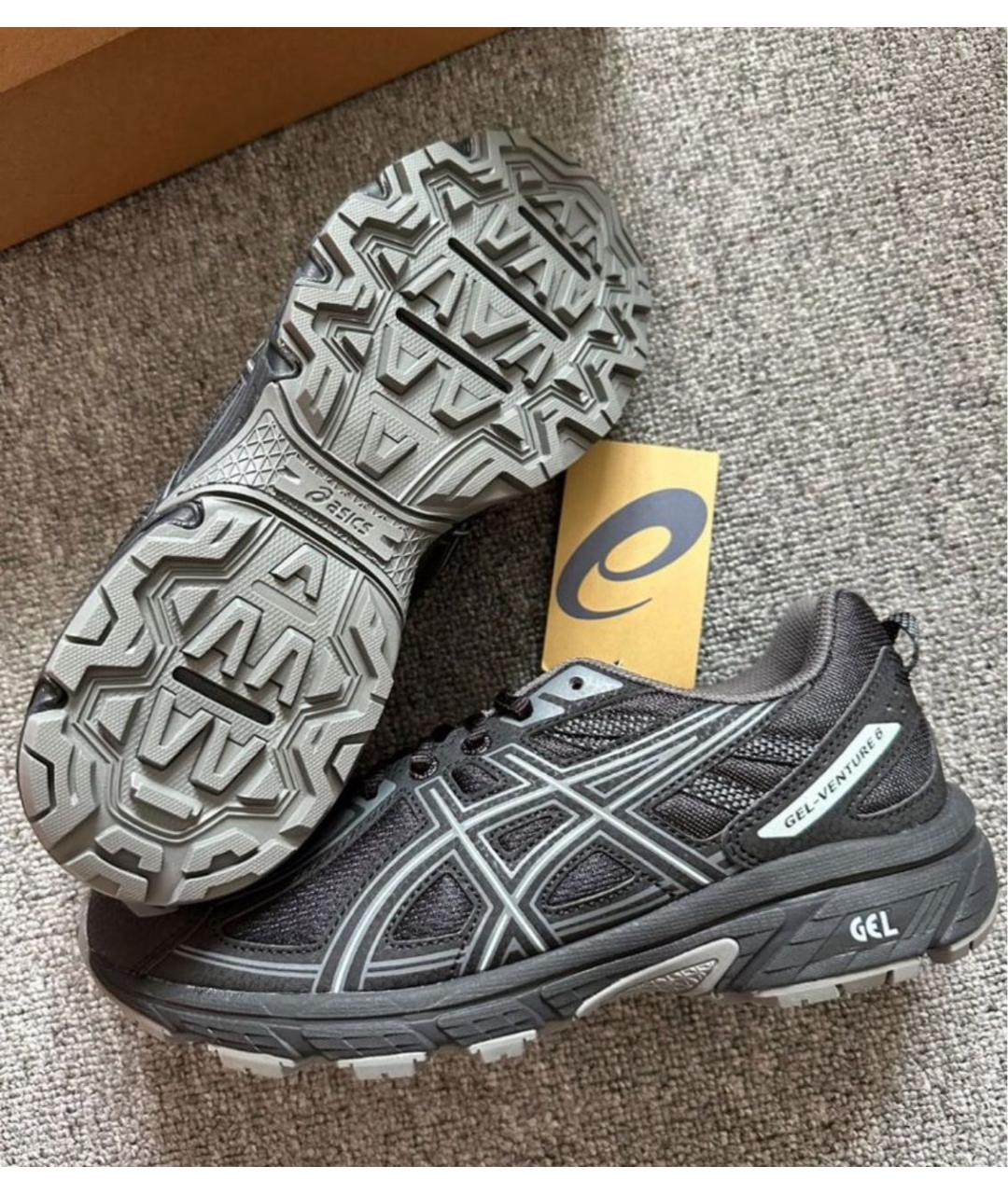ASICS Черные текстильные низкие кроссовки / кеды, фото 6