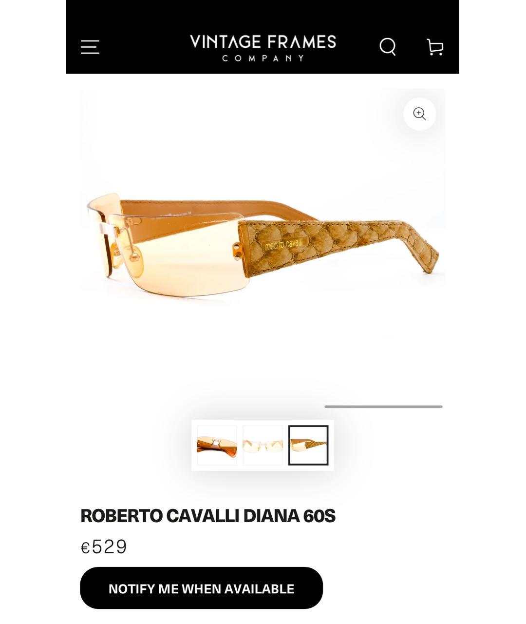 ROBERTO CAVALLI Антрацитовые металлические солнцезащитные очки, фото 5