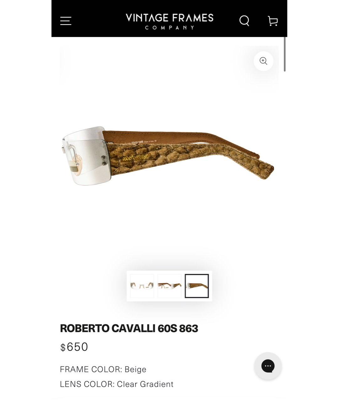 ROBERTO CAVALLI Антрацитовые металлические солнцезащитные очки, фото 5